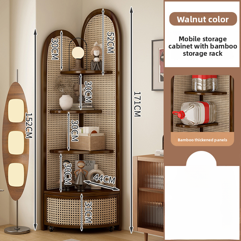 Vintage solid wood triangular corner cabinet shelf