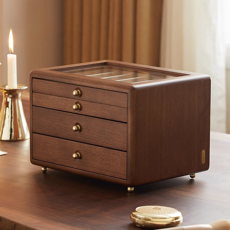 Solid wood jewelry box