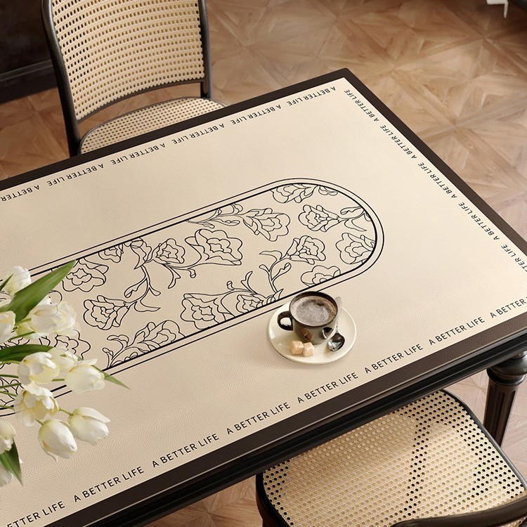 Dining table mat and tablecloth: waterproof, oil-proof, heat-resistant, wash-free, coffee table surface protector