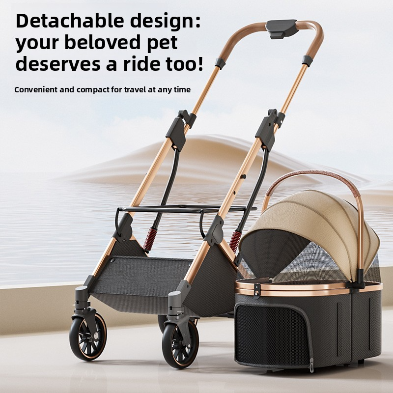 Ultra-light foldable and portable pet stroller