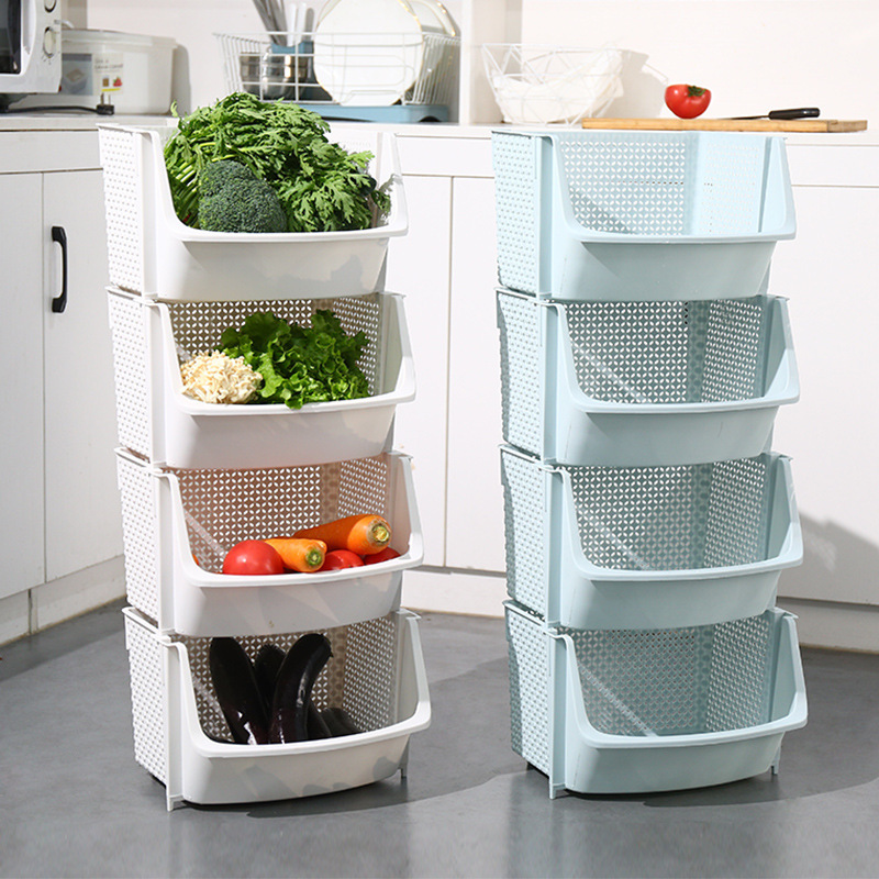 Kitchen shelf vegetable floor-standing multi-layer vegetable basket