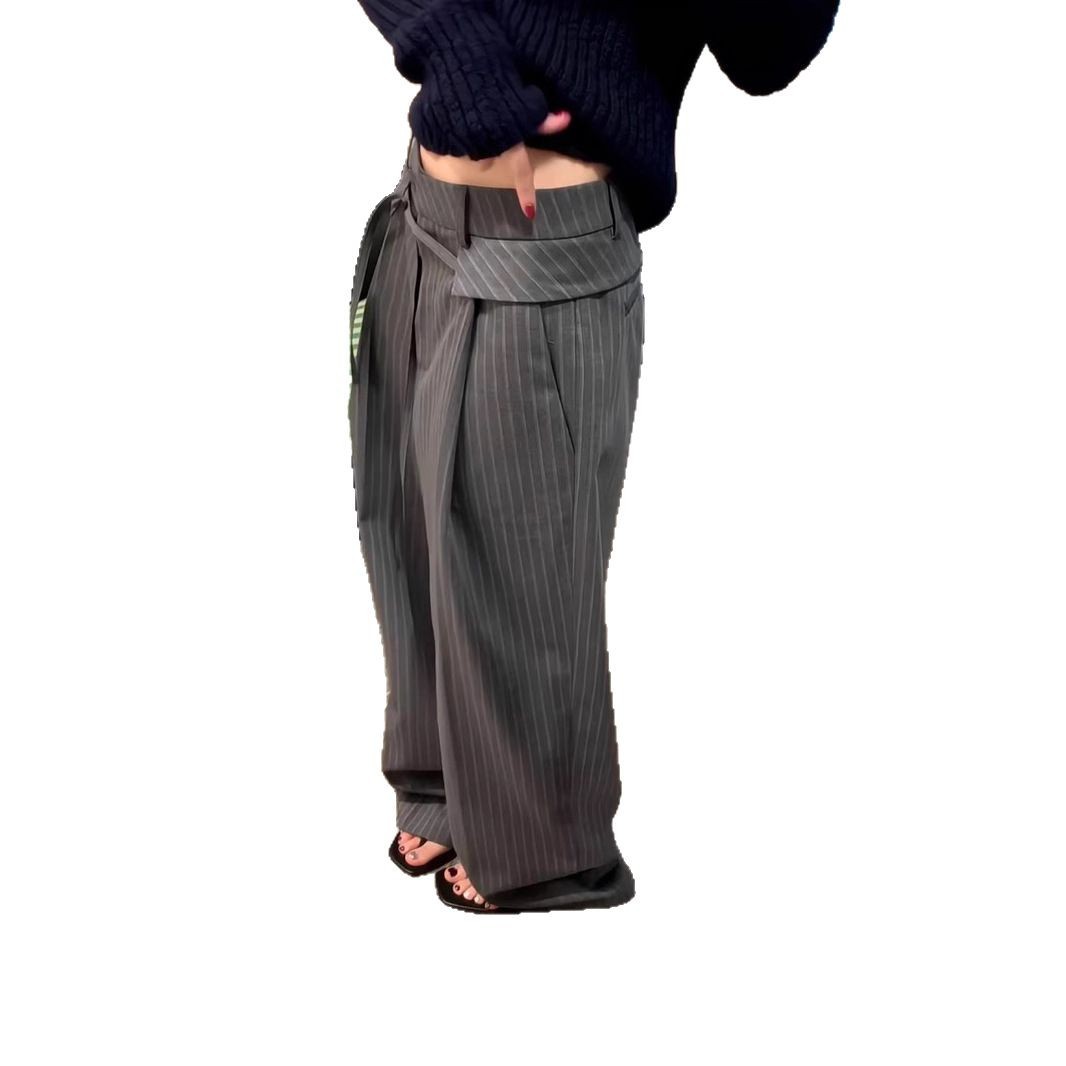 Two-piece set of temperament-designed sweater and suit pants