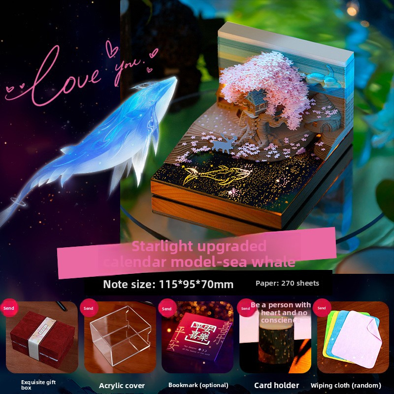 3D Stereo Sticky Note Cherry Blossom Tree Paper Carving