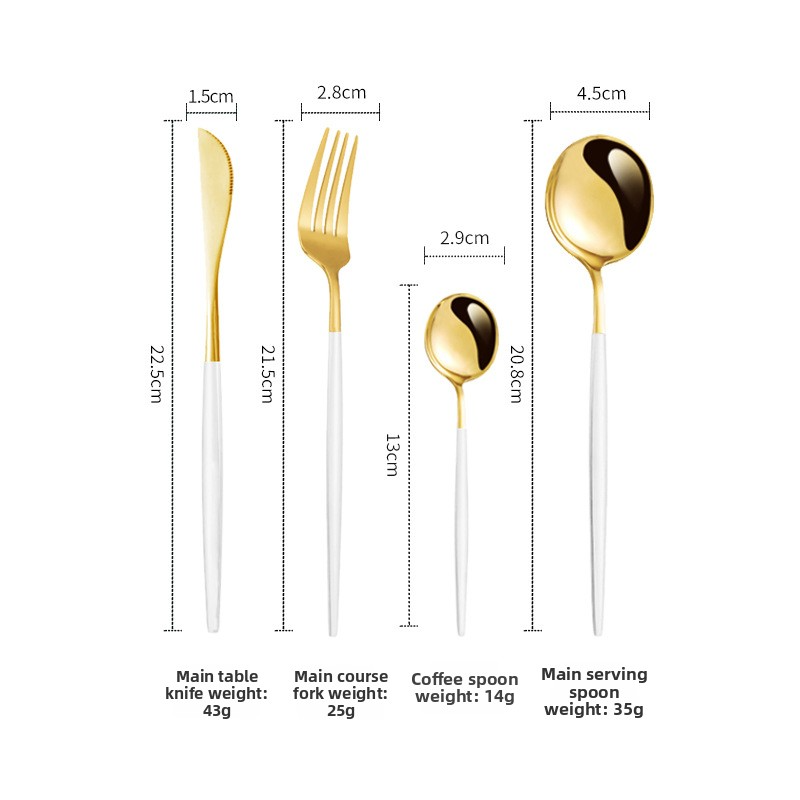 Stainless steel tableware knife, fork and spoon Portuguese set tableware