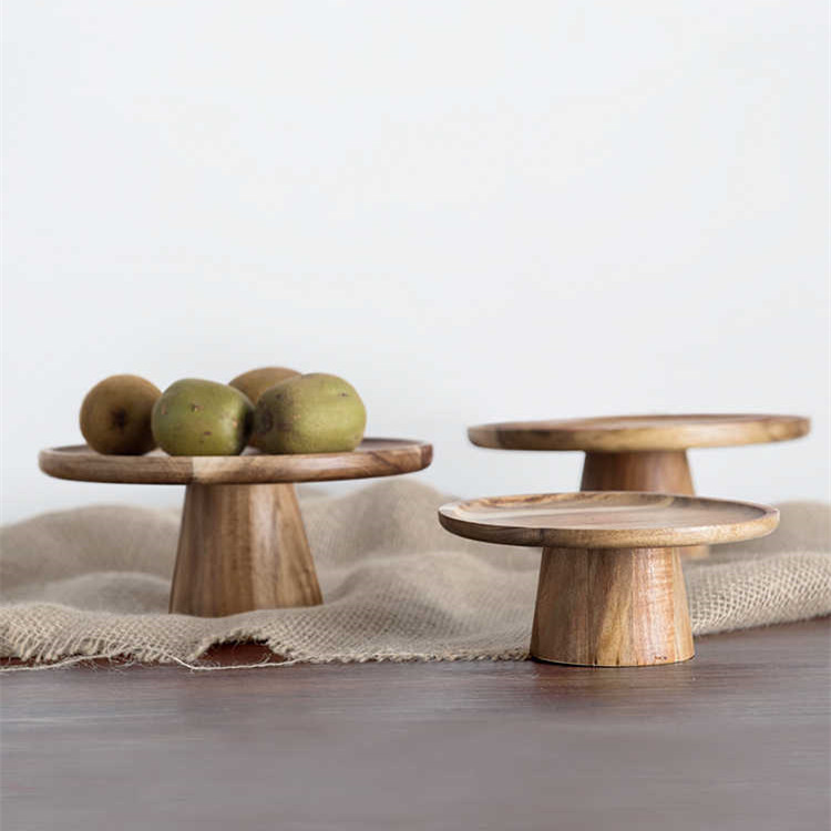 Wooden tray for tall cake stand