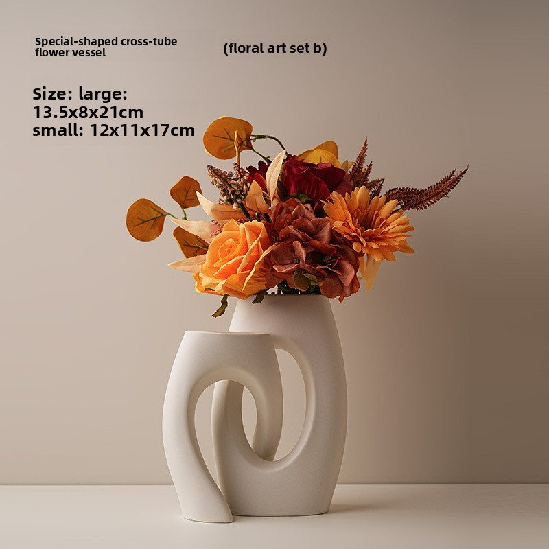 White artistic ceramic vase