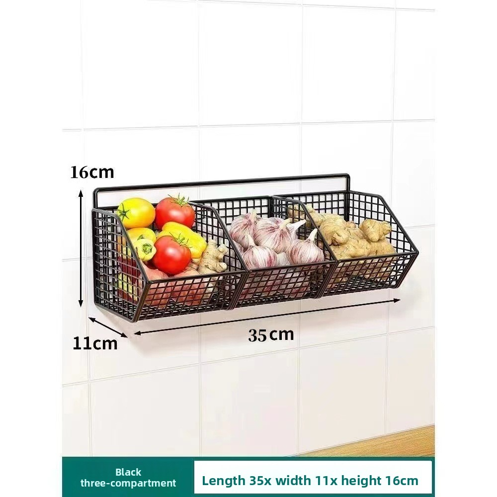 Storage basket for scallions, ginger and garlic - household kitchen shelf