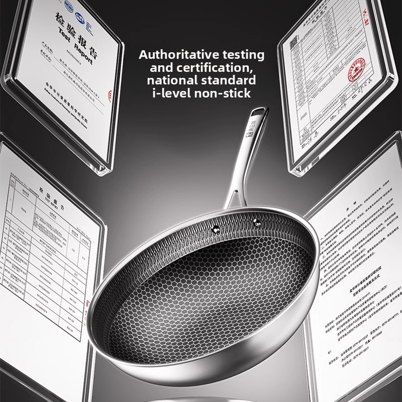 316 stainless steel household non-stick pan with honeycomb wok