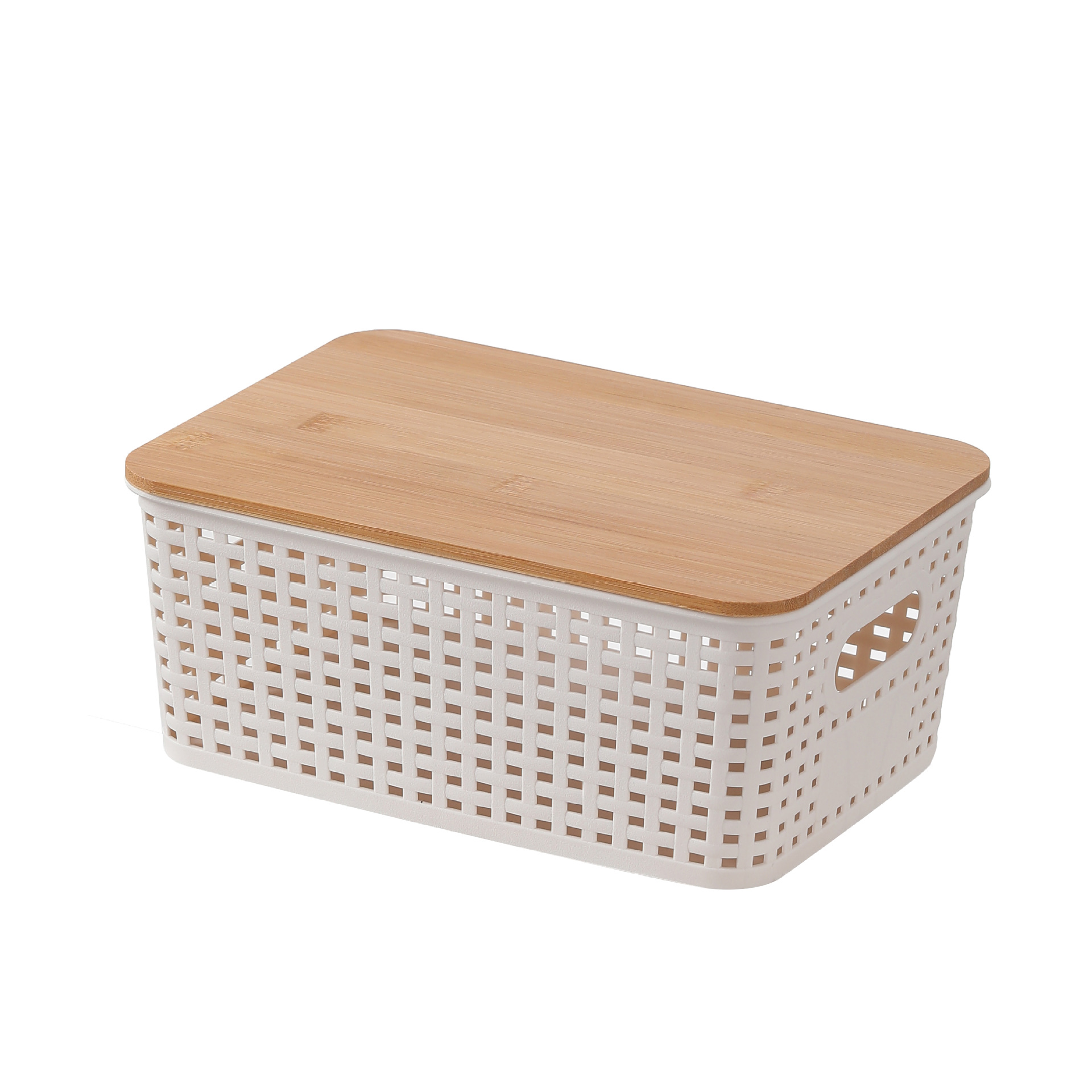 Hollowed-out woven storage basket