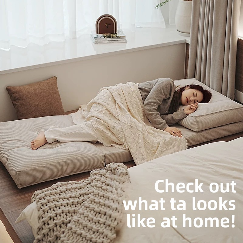 Floor sofa that can be reclined and leaned on