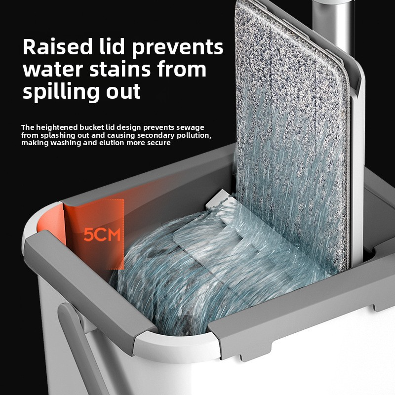 Hands-free large-sized household flat mop