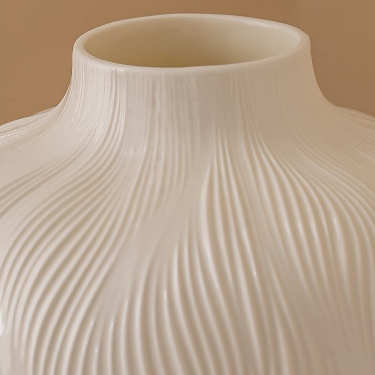 White textured glass vase