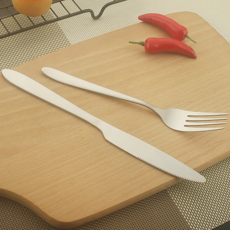 Stainless steel tableware knife and fork set