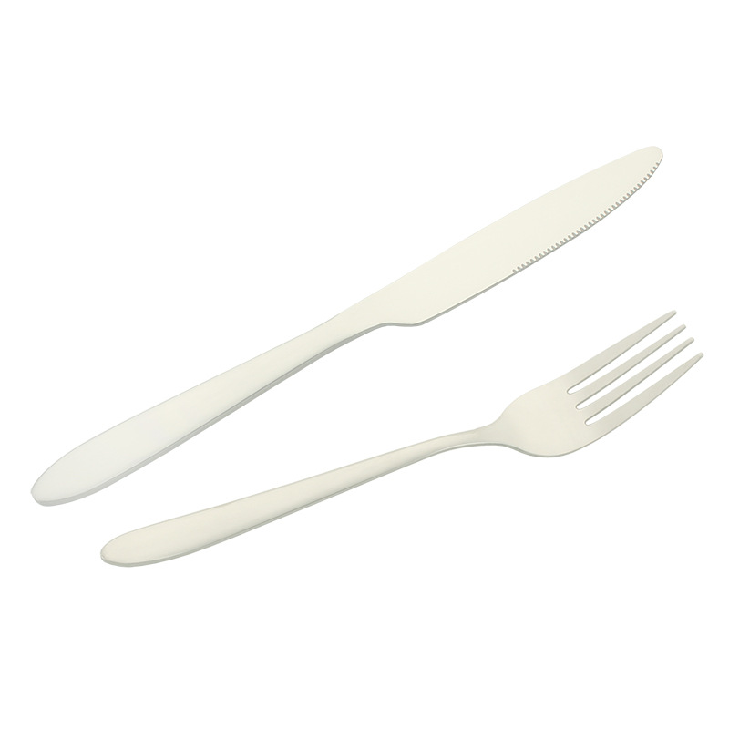 Stainless steel tableware knife and fork set