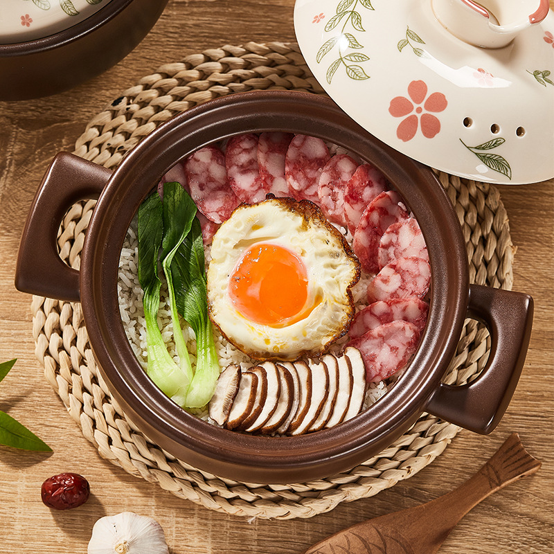 Clay pot stew pot for home use, gas stove compatible, high-temperature resistant ceramic soup pot, specially designed for gas stove open flame use