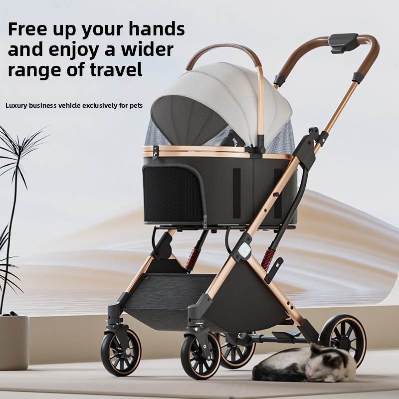 Multifunctional detachable high-end pet stroller
