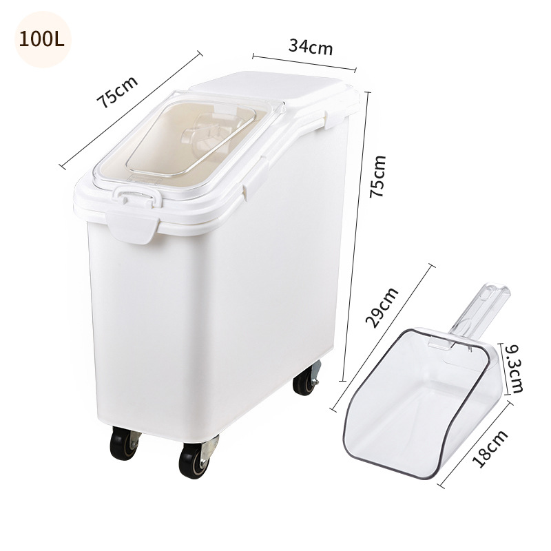 Large-capacity kitchen plastic rice bucket storage box