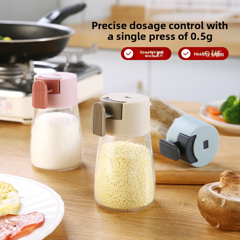 Quantitative salt shaker seasoning bottle, sealed and moisture-proof, kitchen condiment jar