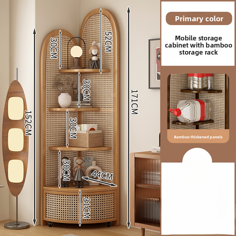 Vintage solid wood triangular corner cabinet shelf