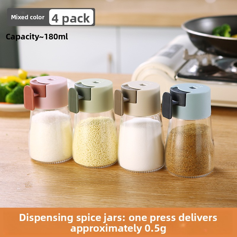 Quantitative salt shaker seasoning bottle, sealed and moisture-proof, kitchen condiment jar