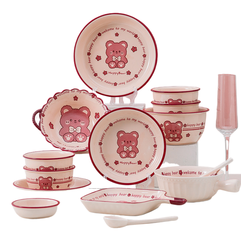 Cute cartoon underglaze color ceramic tableware