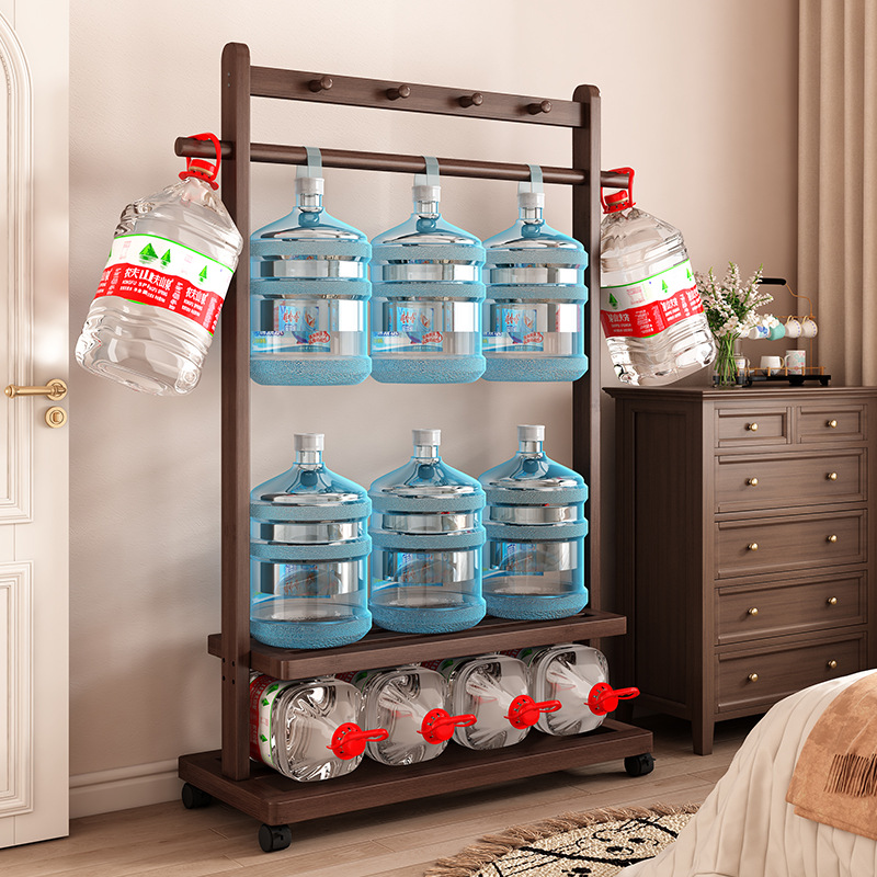 Movable floor-standing clothes rack