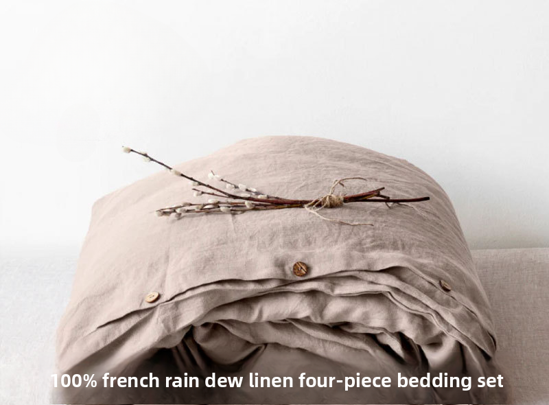 100% linen bed sheet and quilt cover set