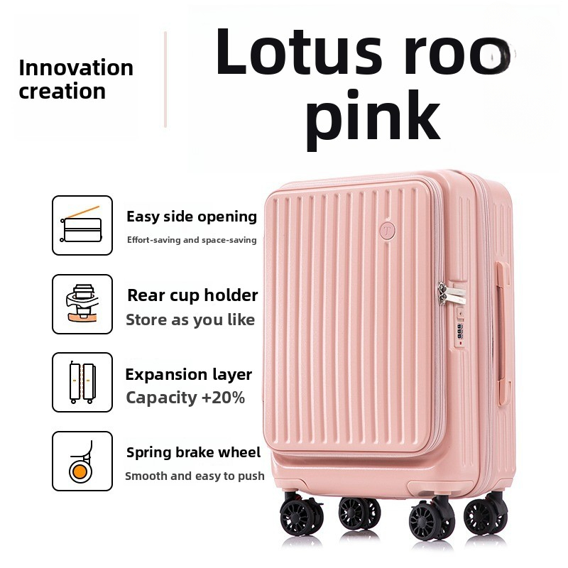 Side-opening expandable multi-functional trolley case