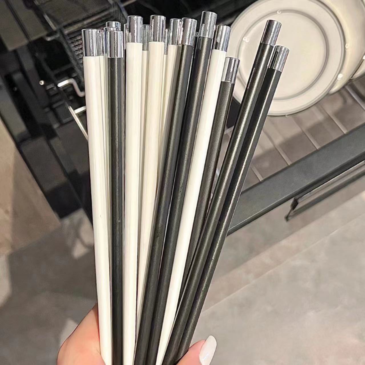 Ceramic chopsticks, 5 pairs gift box set for home use