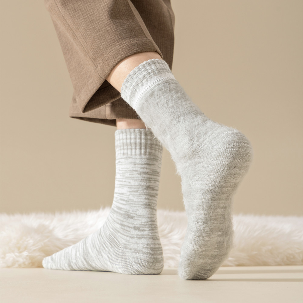 Winter fleece-lined thickened warm socks
