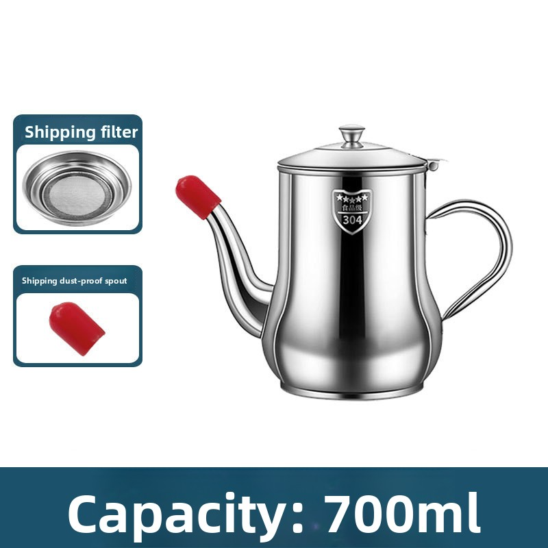 304 stainless steel household oil storage pot/bottle with filter screen and large capacity