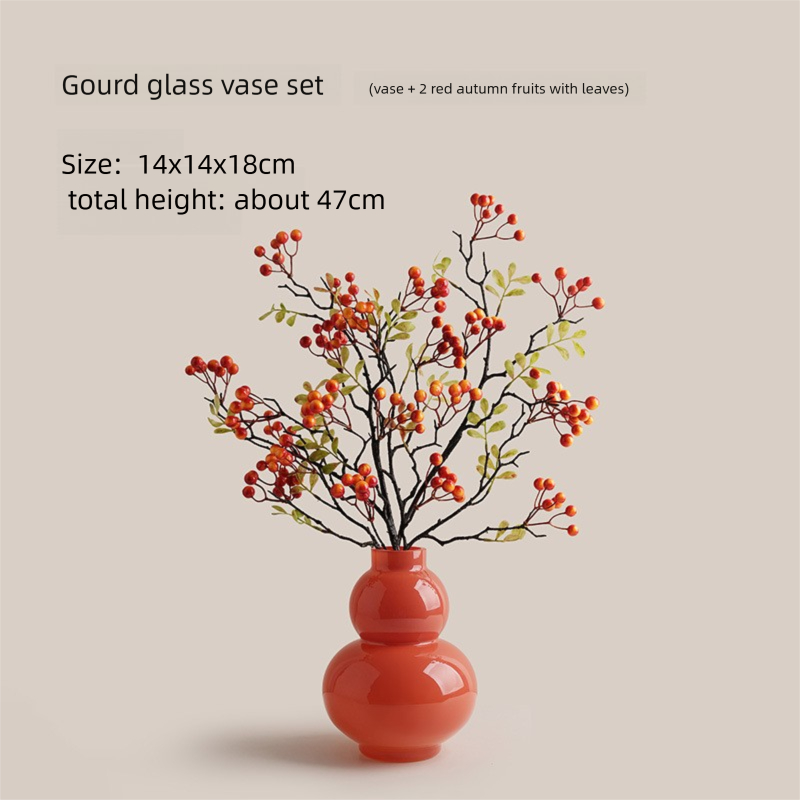 Cream-style creative glass gourd vase decoration