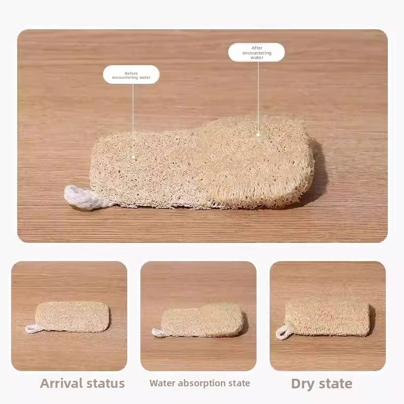 Natural Loofah Sponge Dishwashing Brush Pot Scrubber Magic Tool
