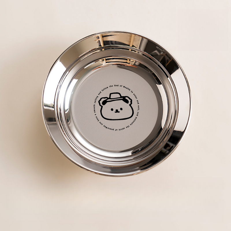 304 stainless steel disc, cute cartoon dinner plate, fruit plate, baby food supplement plate
