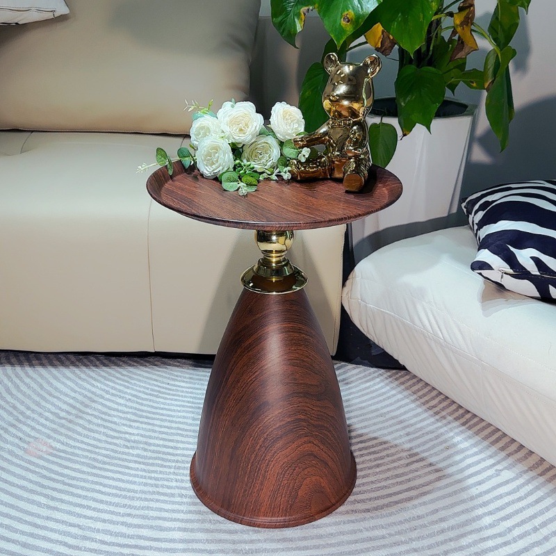 Walnut-colored mini side table