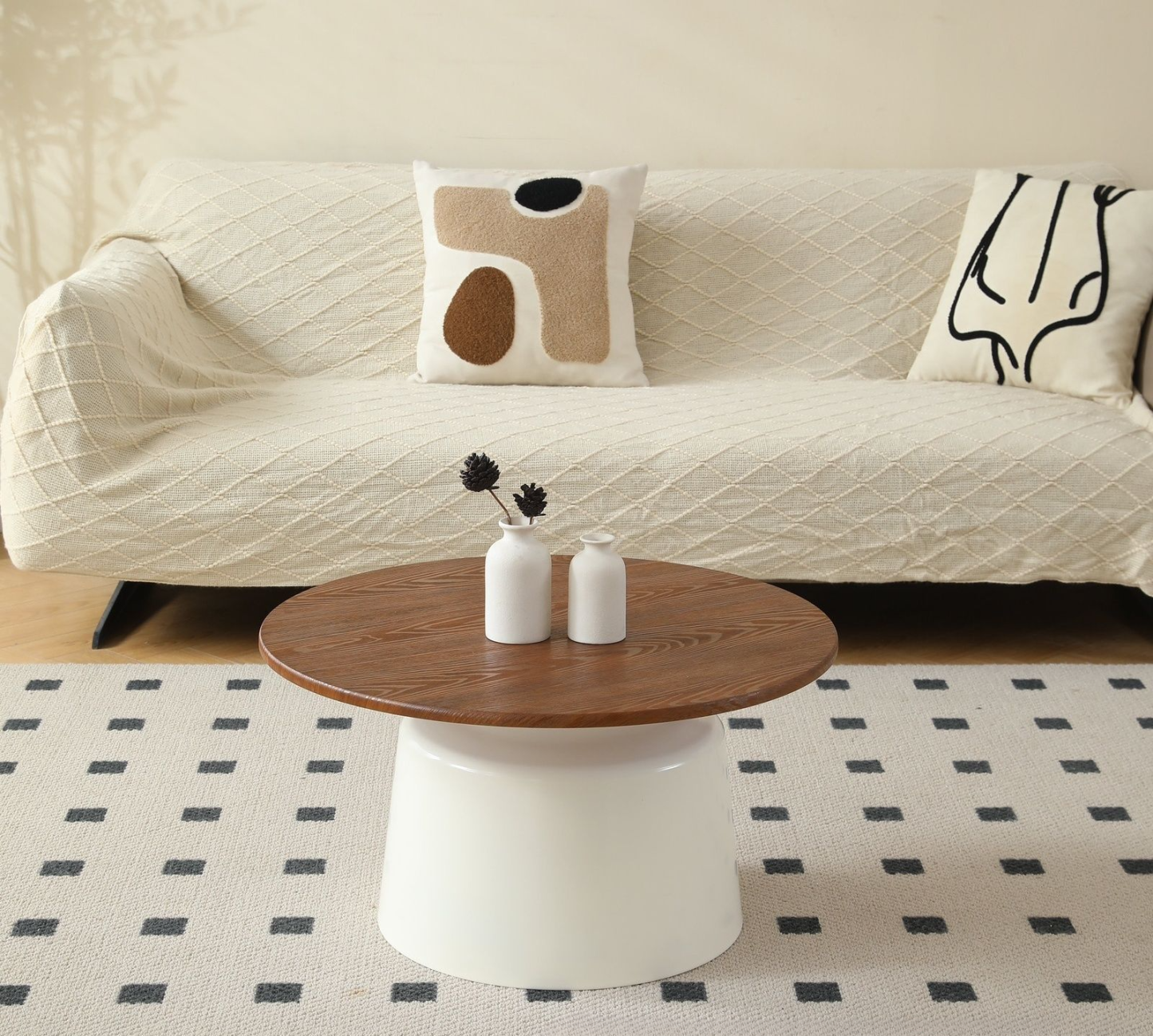 Cream-style apartment coffee table