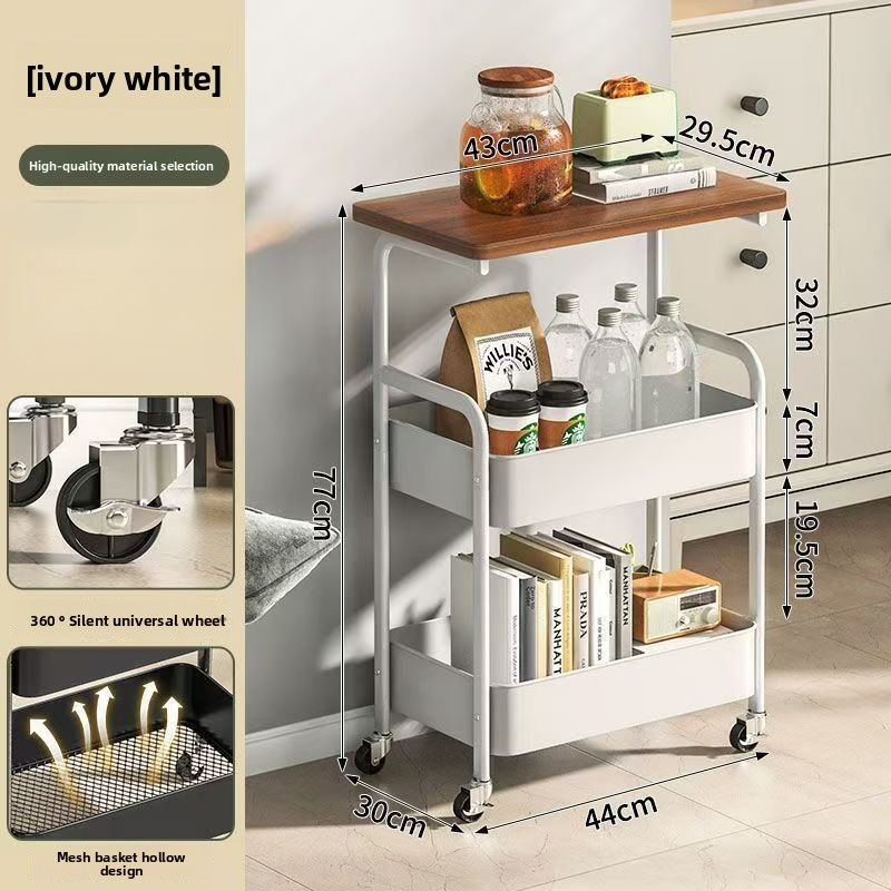 Movable double-layer tea table