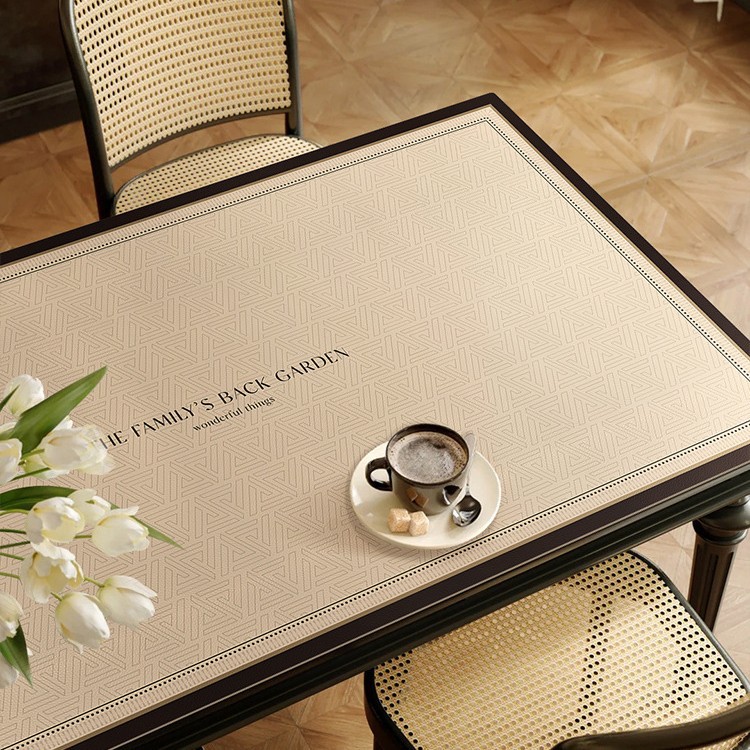 Dining table mat and tablecloth: waterproof, oil-proof, heat-resistant, wash-free, coffee table surface protector