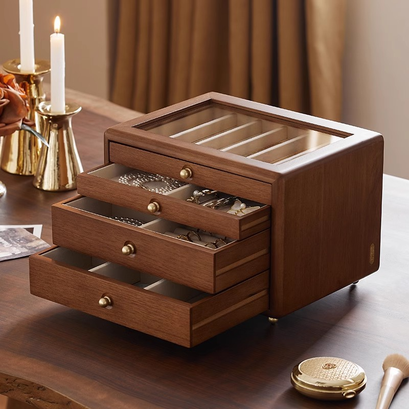 Solid wood jewelry box