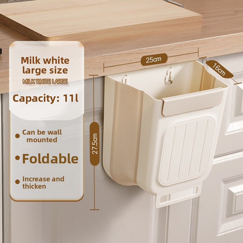 Collapsible hanging household kitchen trash can