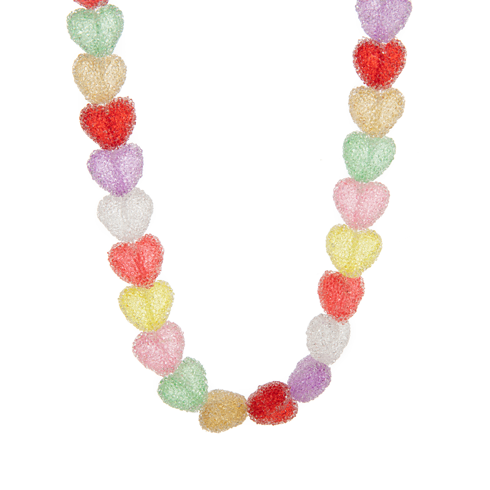 Design-inspired colorful candy heart resin necklace