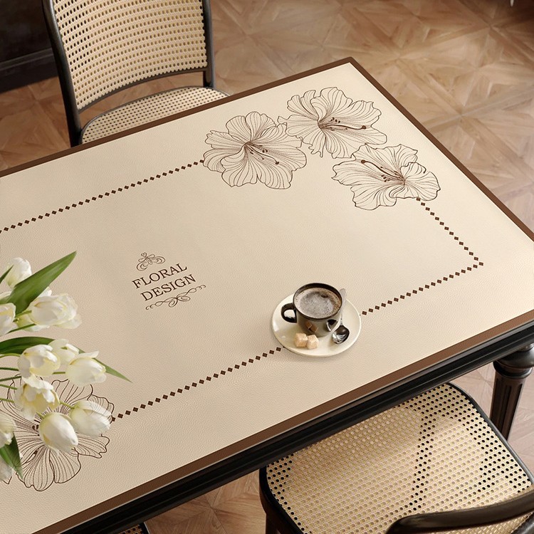 Dining table mat and tablecloth: waterproof, oil-proof, heat-resistant, wash-free, coffee table surface protector