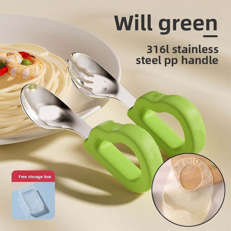 Baby spoon, specially designed for training infants to eat independently