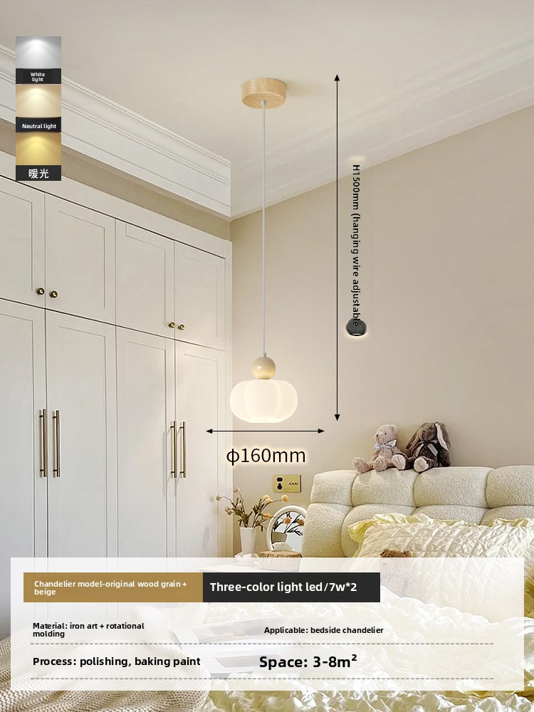 Wood grain cream style decorative lamp