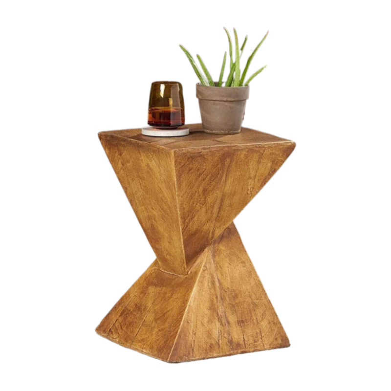 Wabi-sabi style creative simple wood-grain imitation side table