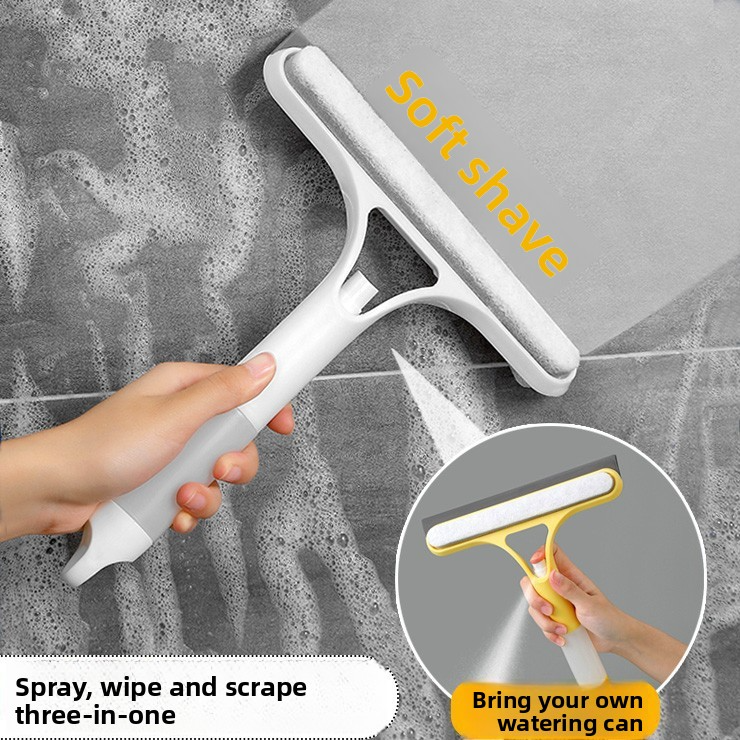 Multifunctional glass cleaner with built-in spray