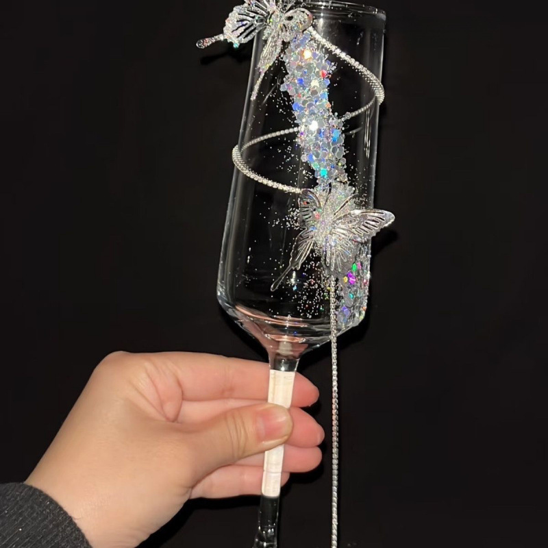 Diamond goblet cocktail champagne glass