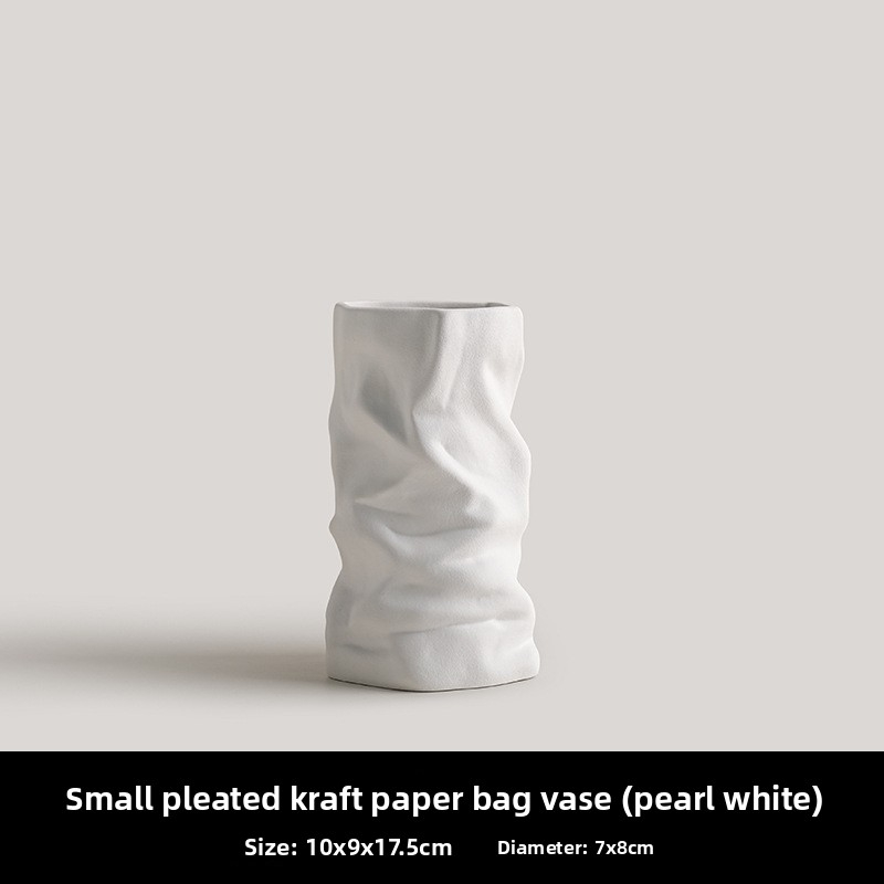 Black and white pleated vase decoration