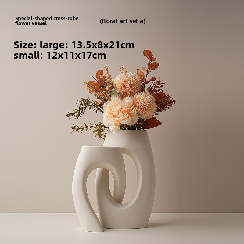 White artistic ceramic vase