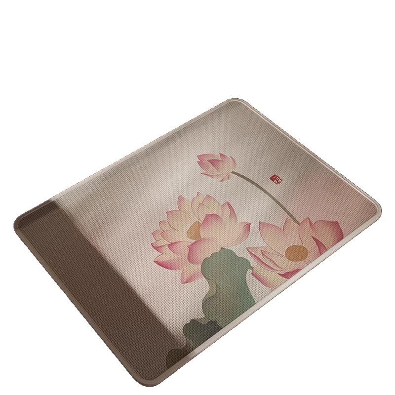 Flax water-absorbing bathroom non-slip floor mat